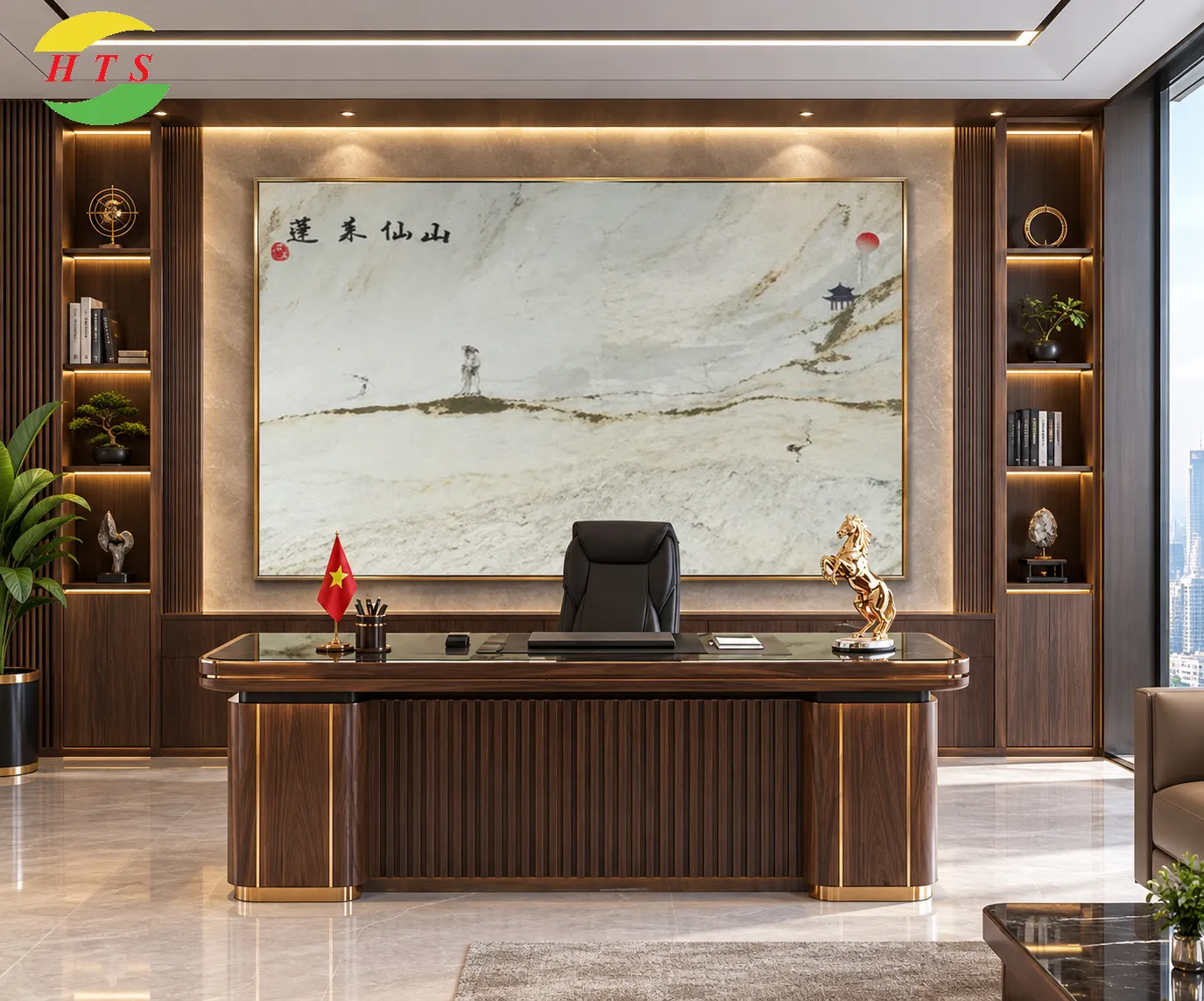 tranh đá sơn thủy chưa đèn